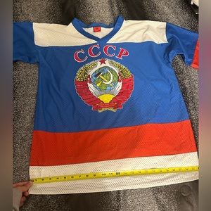 P. Bure HOCKEY JERSEY CCCP USSR Russian Soviet Hockey Jersey Large #10 VINTAGE
